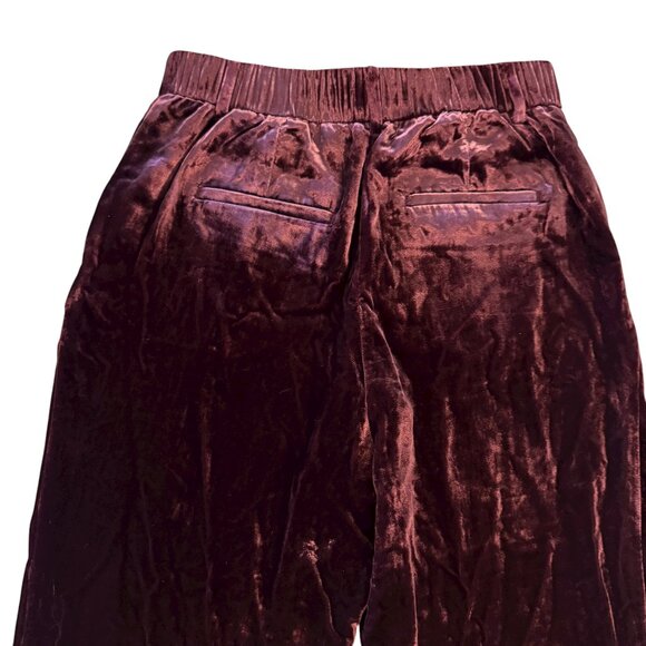 NWT LOFT Crushed Velvet Pleated Ankle Pants – Burgundy – Petite 6P - Picture 9 of 9